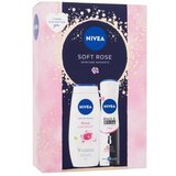 Nivea Soft Rose set: antiperspirant Invisible Black & White Clear 150 ml + gel za prhanje Rose & Almond Oil 250 ml za ženske | Shoptok.si