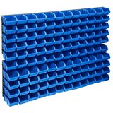  128-dijelni set kutija za pohranu sa zidnim pločama plavo-crni | shoptok.hr