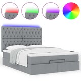  Otomanski krevet s madracem&LED svijetlosivi 140x190 cm tkanine | shoptok.hr
