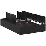  Postelja z dodatnim prostorom za shranjevanje Črna Oreh 120x200 cm, (22051942) | Shoptok.si