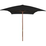 The Living Store Zunanji senčnik z lesenim drogom črn 200x300 cm - Senčnik, (21750353) | Shoptok.si