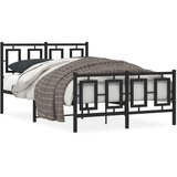  Metalni okvir kreveta uzglavlje i podnožje crni 120x190 cm | shoptok.hr
