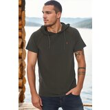 Dewberry T8570 HOODED MEN'S T-SHIRT-DARK KHAKI Cene