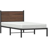  Metalni okvir kreveta bez madraca smeđi hrast 107x203 cm | Eponuda.com