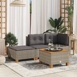vidaXL Vrtni stolček z blazino siv 63,5x56x32 cm poli ratan Cene