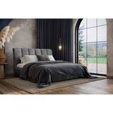 MID.YOU OBLAZINJENA POSTELJA 180 cm x 200 cm , les, tekstil, leseni material barve grafita | Shoptok.si
