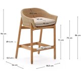 Kave Home Oblazinjen/iz ratana vrtni barski stol v naravni barvi Galea – | Shoptok.si