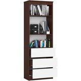AKORD Regal, 3 Predali In 2 Polici, Wenge/Bela, (5000332534) | Shoptok.si