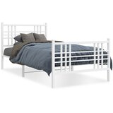 vidaXL Metalni okvir kreveta uzglavlje i podnožje bijeli 100x200 cm | shoptok.hr