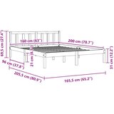 Okvir kreveta od masivne borovine 160 x 200 cm | shoptok.hr