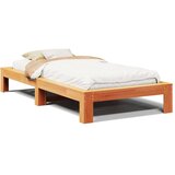 vidaXL Posteljni okvir brez vzmetnice voščeno rjav 75x190 cm borovina | Shoptok.si