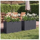 vidaXL Vrtna saksija 2 kom. Antracit 80 x 30 x 49 cm Čelična vrata - Antracit 80 x 30 x 49 cm 2 | shoptok.hr