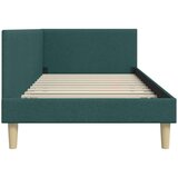 vidaXL Kotna postelja Drugo z vzglavjem Temno zelena 90 x 200 cm | Shoptok.si