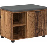  Klupa za hodnik s jastukom s policom Staro drvo 60 x 38 x 46 cm | shoptok.hr