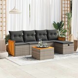 Maison Chic Seti vrtnega pohištva - Vrtna garnitura - Vrtni pohištvo set 6-delna z blazinami siv poli ratan, (21806644) | Shoptok.si