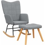  Stolica za ljuljanje s osloncem za noge svjetlosiva od tkanine | shoptok.hr