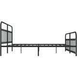 Metalni okvir kreveta uzglavlje i podnožje crni 193x203 cm | shoptok.hr