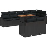  Set sofi za vrt s jastučićima Crni Poli Ratan | shoptok.hr