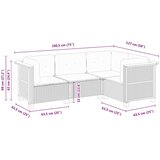  4-dijelni set vrtnih sofa od poliratana s jastucima crni | shoptok.hr