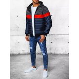 DStreet Men's Quilted Hooded Jacket Blue | shoptok.hr