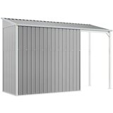 vidaXL Vrtna kućica s dužim krovom svjetlosiva 277x110 5x181 cm čelik | shoptok.hr