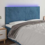  Posteljno vzglavje temno modro 200x5x118/128 cm žamet, (20793809) Cene