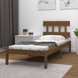 Furnova Posteljni okvir medeno rjav iz trdnega lesa 100x200 cm, (21942051) | Shoptok.si