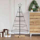vidaXL božično stožčasto drevo z stojalom Črna 125 cm Jeklo | Shoptok.si