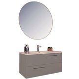 Hanah home Kupatilski ormarić sa umivaonikom i ogledalom (2 komada) Serenity Grey | Eponuda.com