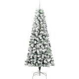 vidaXL Umjetno božićno drvce s nogom Zelena i bijela 210 cm PVC | shoptok.hr