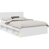  Konstrukcija postelje Bela 150 x 200 cm Masivno borovo les, (5000103062) | Shoptok.si