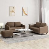  3-dijelni set sofa s jastucima smeđi od tkanine | shoptok.hr