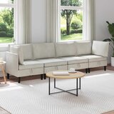  Set namještaja za dnevni boravak s jastukom 4 pcs Krem Baršun | shoptok.hr