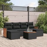 vidaXL 7-dijelni set vrtnih sofa od poliratana s jastucima crni | shoptok.hr