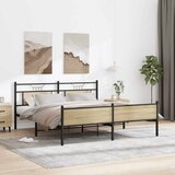  Metalni okvir kreveta bez madraca boja hrasta sonome 160x200 cm | shoptok.hr