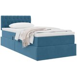  Postelja s shranjevanjem Temno modra 90 x 190 cm Žamet, (5000100767) | Shoptok.si