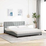 vidaXL Postelja z vzmetnico svetlo siva 180x200 cm blago | Shoptok.si
