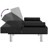 vidaXL Raztegljiv kavč z držali za skodelice črno umetno usnje | Shoptok.si