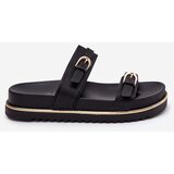Boto Women's Smooth Platform Slippers With Straps And Buckles Black Ziferte | ePonuda.com