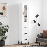 vidaXL Visoka omara visok sijaj bela 34,5x34x180 cm inženirski les Cene