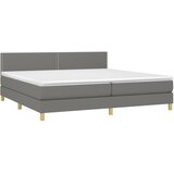  Krevet s oprugama i madracem tamnosivi 200 x 200 cm od tkanine | shoptok.hr