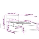  Okvir kreveta bez madraca voštano smeđi 90 x 190 cm od borovine | shoptok.hr