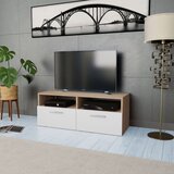 vidaXL TV omarica iverna plošča 95x35x36 cm bela in barva hrasta Cene