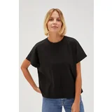 Moodo Women's T-shirt with zipper - black