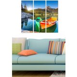 Wallity MDF130714175 multicolor decorative mdf painting (3 pieces) Cene