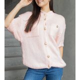 Gemre Shela pink women's sweater with short sleeves decorative buttons | Shoptok.si