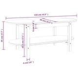  Stolić za kavu sivi 110 x 55 x 45 cm od masivne borovine | Eponuda.ba