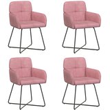 vidaXL Jedilni stoli 4 pcs Žamet Roza 59 x 56,5 x 86 cm, (5000296839) | Shoptok.si