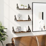  3-dijelni set zidnih polica boja hrasta od konstruiranog drva | shoptok.hr