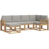 Set vanjskih sofa 6 kom. Bijela i svjetlosiva 251 x 128,5 x 73 cm | Shoptok.si